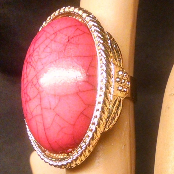 Vintage Antique Style Red Large Stone Sexy Ring